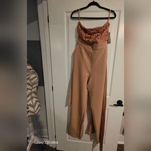 Eva Mendes Blush Lace Dress (Peach)